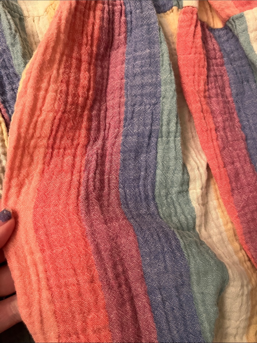 Marine Layer Corinne Pastel Rainbow Tiered Cotton Gauze Maxi Skirt - Picture 8 of 8
